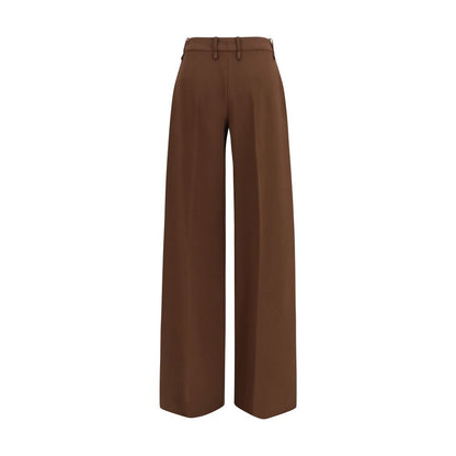 Trousers by Ermanno Scervino for women in viscose & rayon brown features a tailored silhouette with a tailored flared, bootcut & regular-fit, defined by its long and a sophisticated .