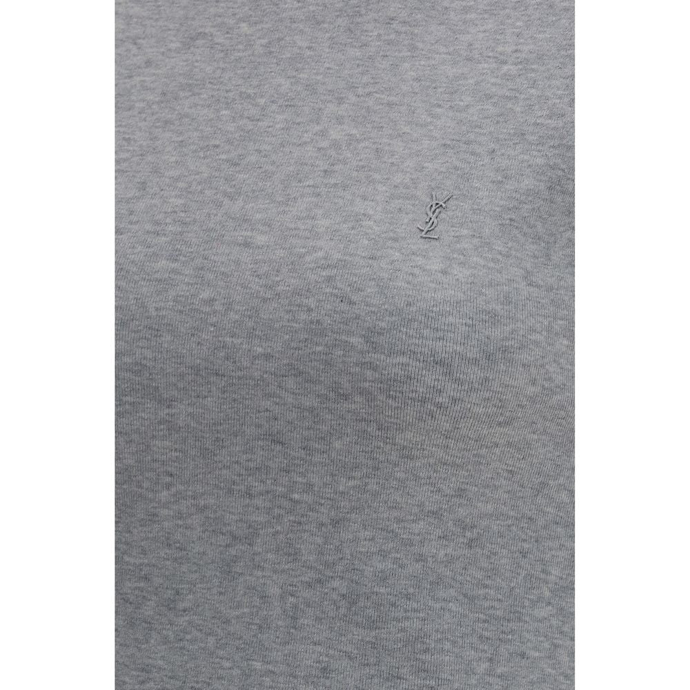 T-Shirt by Saint Laurent for women in cotton gray & signature features an on trend silhouette, perfectly showcasing a on trend and for an elevated aesthetic.
