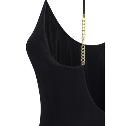 Dress by Saint Laurent for women in stretch viscose black features an cute silhouette, detailed with a and that elegantly flows into a cute maxi long.