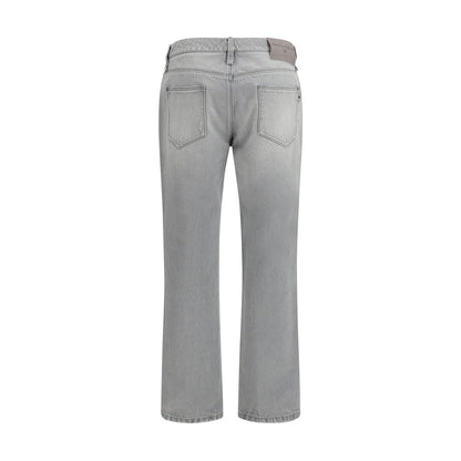 Jeans by Ermanno Scervino for women in cotton denim gray features a polished silhouette with a polished relaxed-fit, regular-fit & boyfriend, reaching a polished long and finished with a polished .