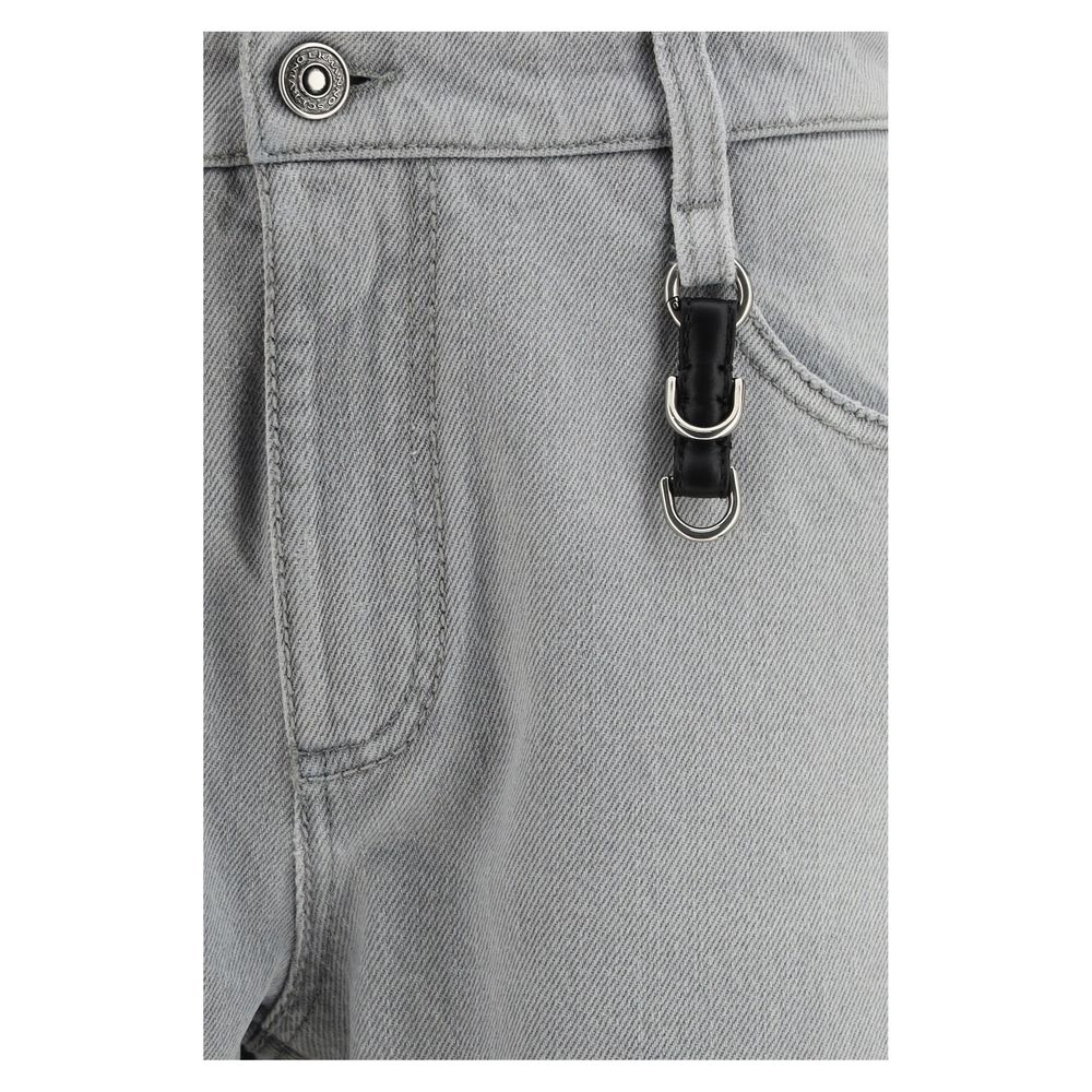 Jeans by Ermanno Scervino for women in cotton denim gray presents a tailored silhouette, showcasing a tailored relaxed-fit, regular-fit & boyfriend and long cut with a refined for a truly tailored aesthetic.