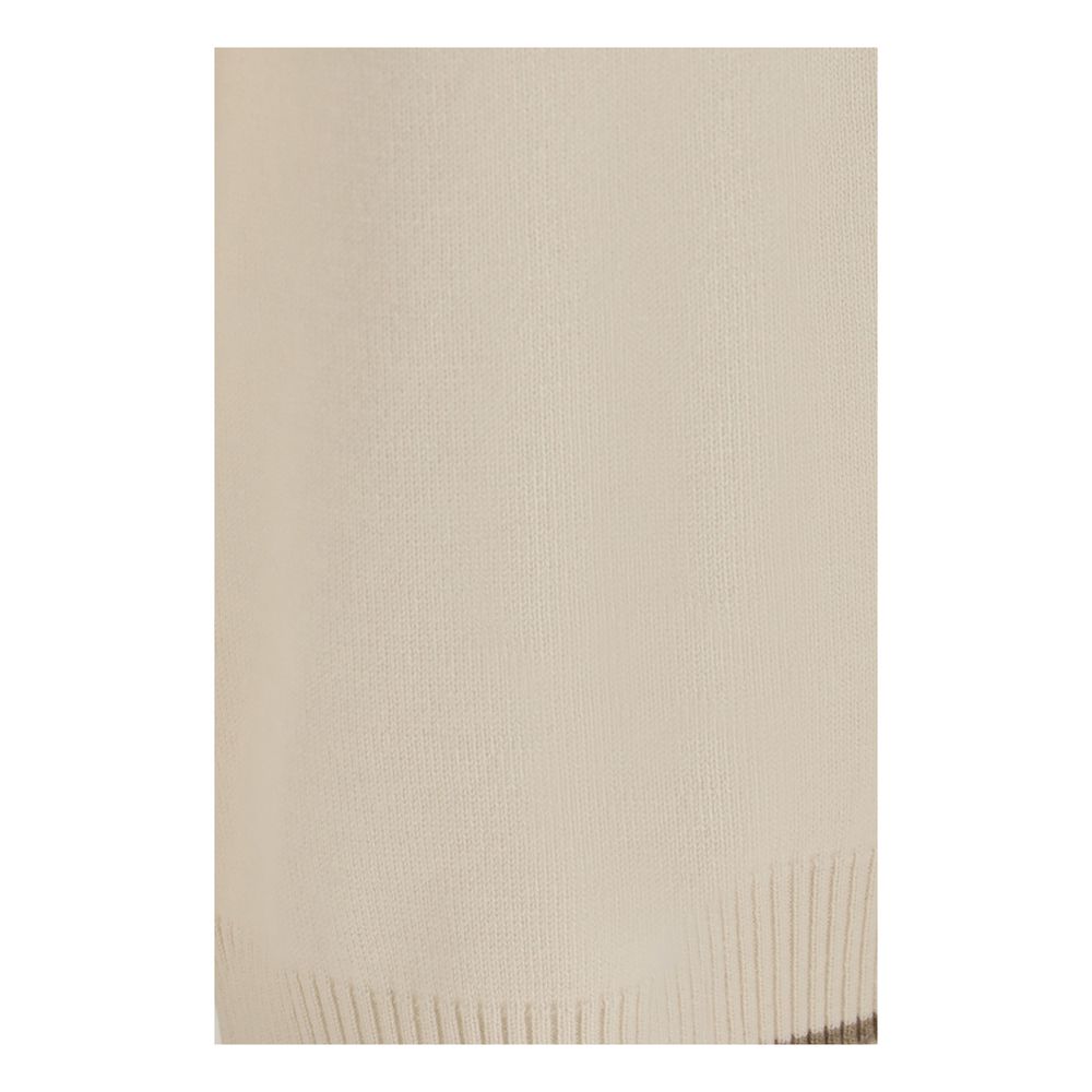 Trousers by Brunello Cucinelli for women in cashmere & capra leather white features a sculptural silhouette, showcasing a sculptural regular-fit and long with a sophisticated for a sculptural finish.