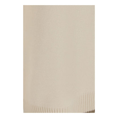 Trousers by Brunello Cucinelli for women in cashmere & capra leather white features a sculptural silhouette, showcasing a sculptural regular-fit and long with a sophisticated for a sculptural finish.