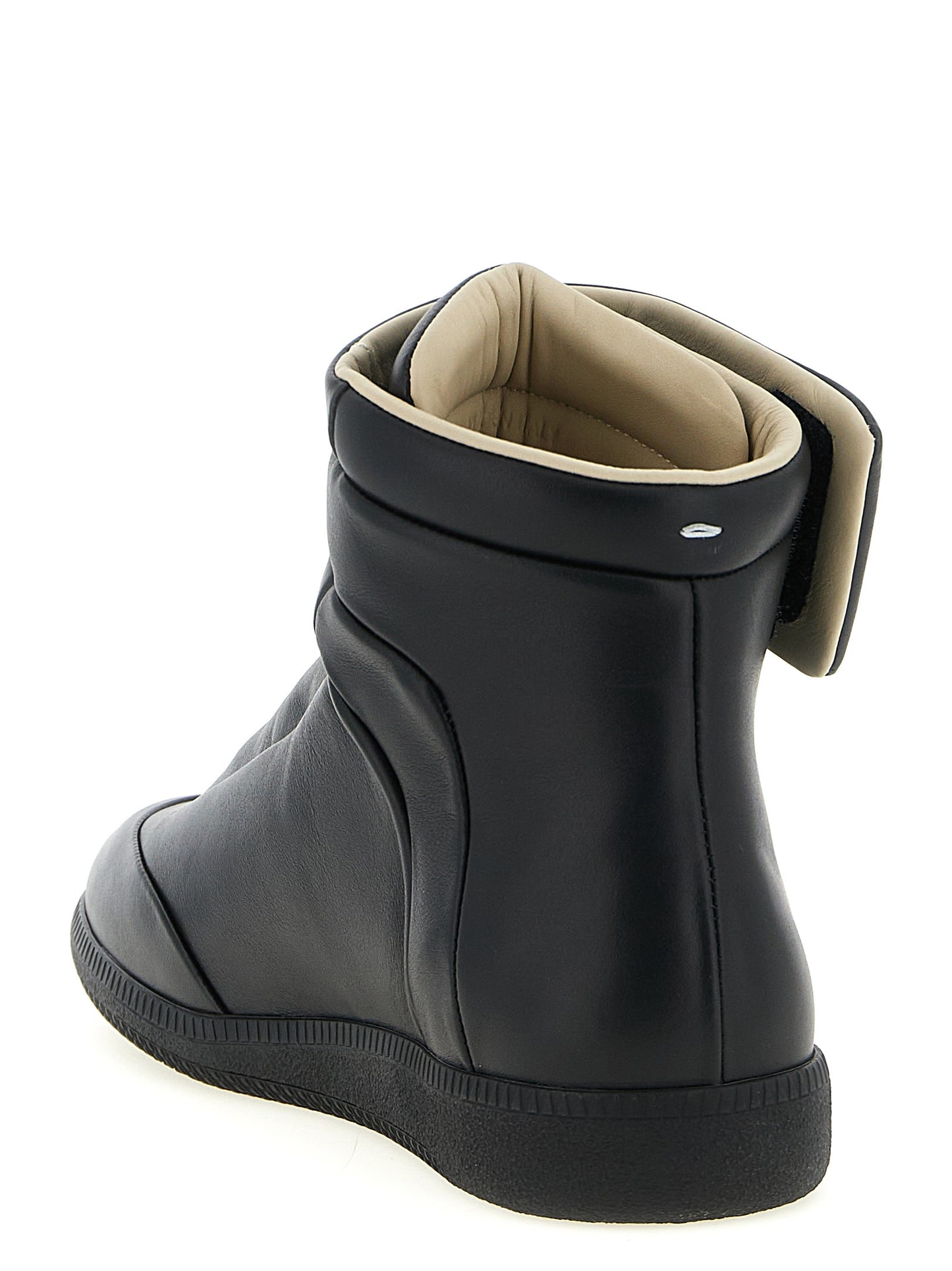Sneakers by Maison Margiela for men in calfskin leather black & signature features an fashionable silhouette, showcasing the premium Men's Chunky Calfskin Leather Sneakers in a fashionable chunky style that offers a fashionable finish for refined style.