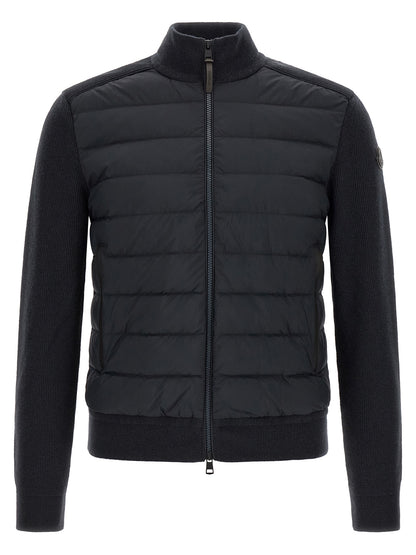 Moncler Blue Leather Cardigan