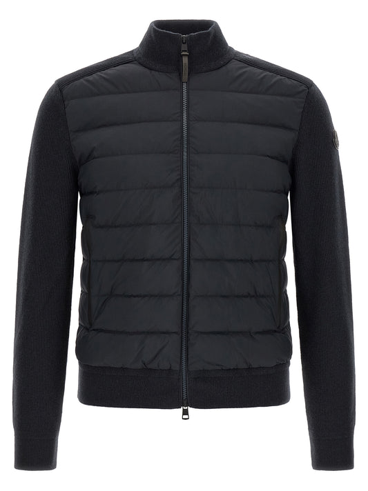 Moncler Blue Leather Cardigan
