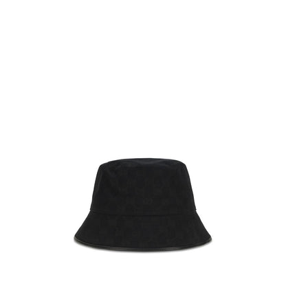 Bucket Hat by Gucci for women in polyamide polyester leather & cotton canvas black & patterned features an cosmopolitan chic silhouette, showcasing the cosmopolitan chic design of the Gg Polyamide Polyester Leather & Cotton Canvas Bucket Hat collection with a sophisticated cosmopolitan chic finish.
