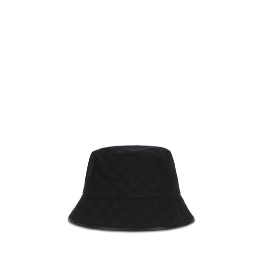 Bucket Hat by Gucci for women in polyamide polyester leather & cotton canvas black & patterned features an cosmopolitan chic silhouette, showcasing the cosmopolitan chic design of the Gg Polyamide Polyester Leather & Cotton Canvas Bucket Hat collection with a sophisticated cosmopolitan chic finish.