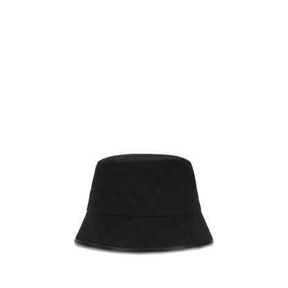 This Bucket Hat by Gucci for women in polyamide polyester leather & cotton canvas black & patterned presents a effortlessly chic silhouette, showcasing the refined aesthetic and effortlessly chic craftsmanship of the Gg Polyamide Polyester Leather & Cotton Canvas Bucket Hat.