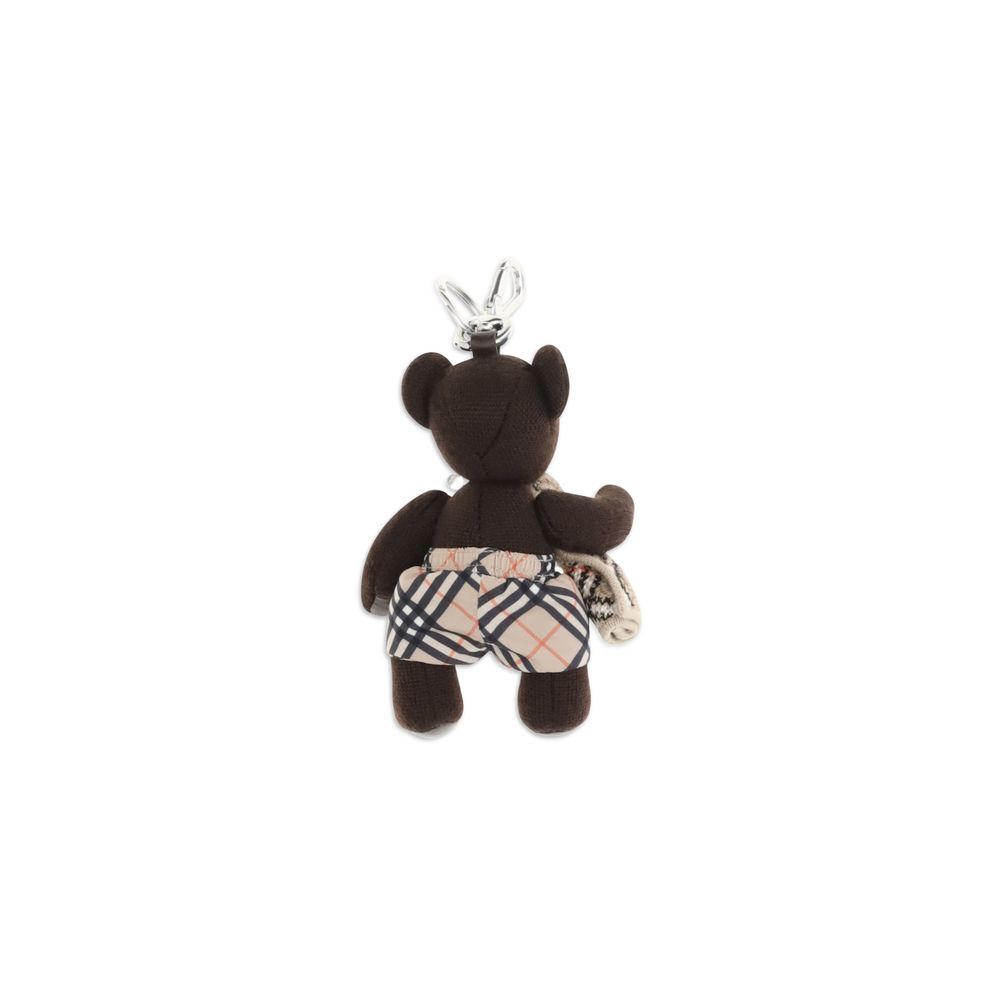 Keychain by Burberry for men in merino wool brown & signature exhibits a distinguished aesthetic, beautifully coordinating with and elements while highlighting .