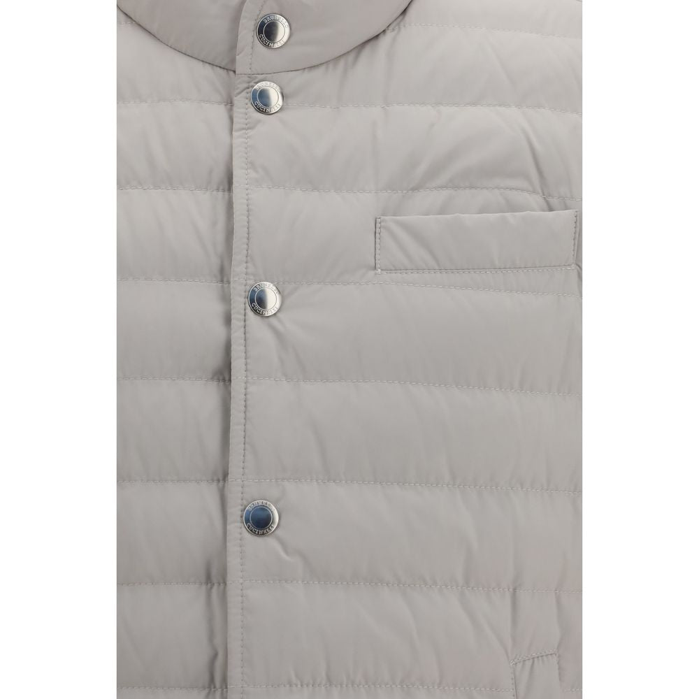 Vest by Brunello Cucinelli for men in polyester white features an contemporary silhouette, showcasing refined pockets & insulated and a contemporary for a sophisticated layered look.
