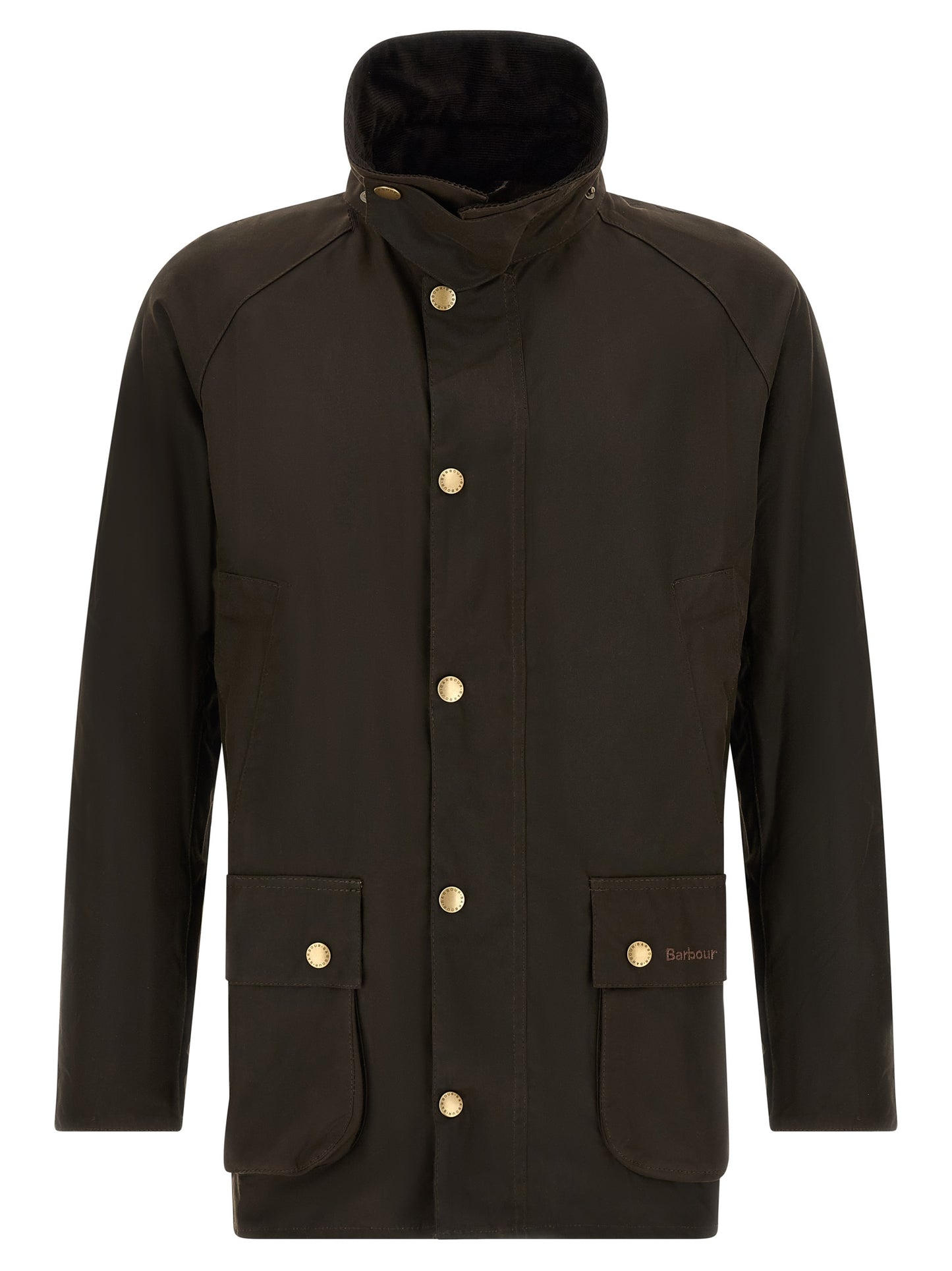 Jacket by Barbour for men in cotton corduroy brown showcases a contemporary silhouette, detailed with a contemporary and premium pockets for a sophisticated finish.