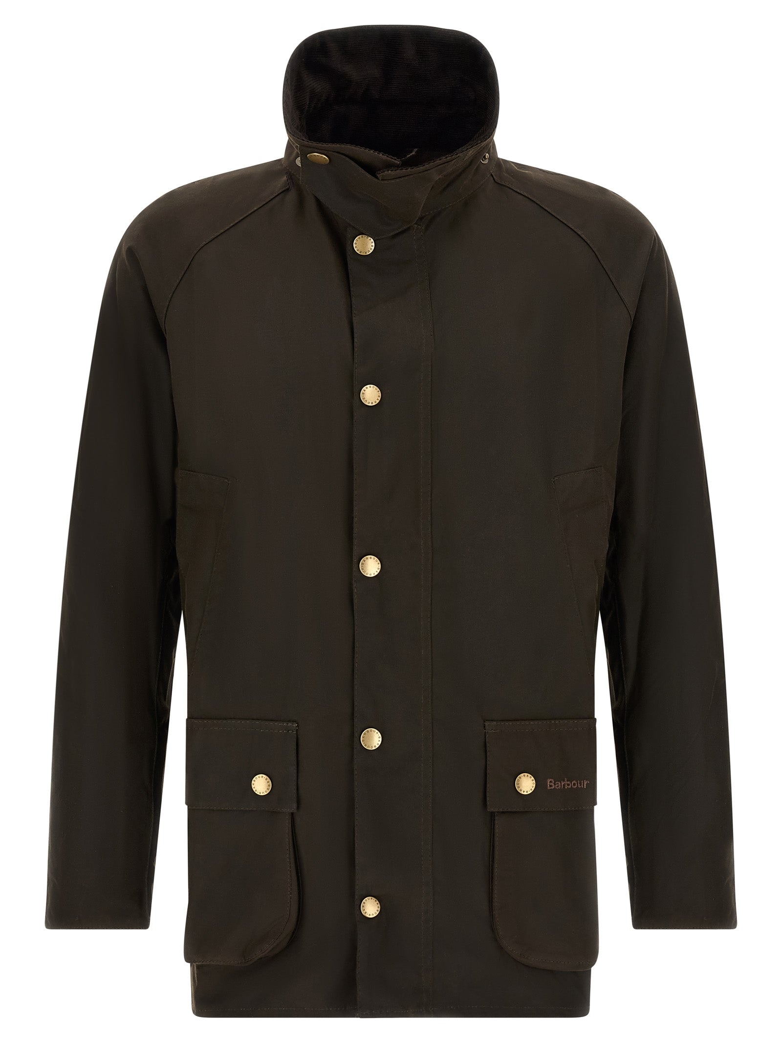 Jacket by Barbour for men in cotton corduroy brown showcases a contemporary silhouette, detailed with a contemporary and premium pockets for a sophisticated finish.