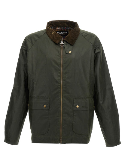 Overcoat by Barbour for men in cotton corduroy bicolour & green features a cosy chic silhouette, artfully detailed with a sophisticated and premium pockets for a cosy chic finish.