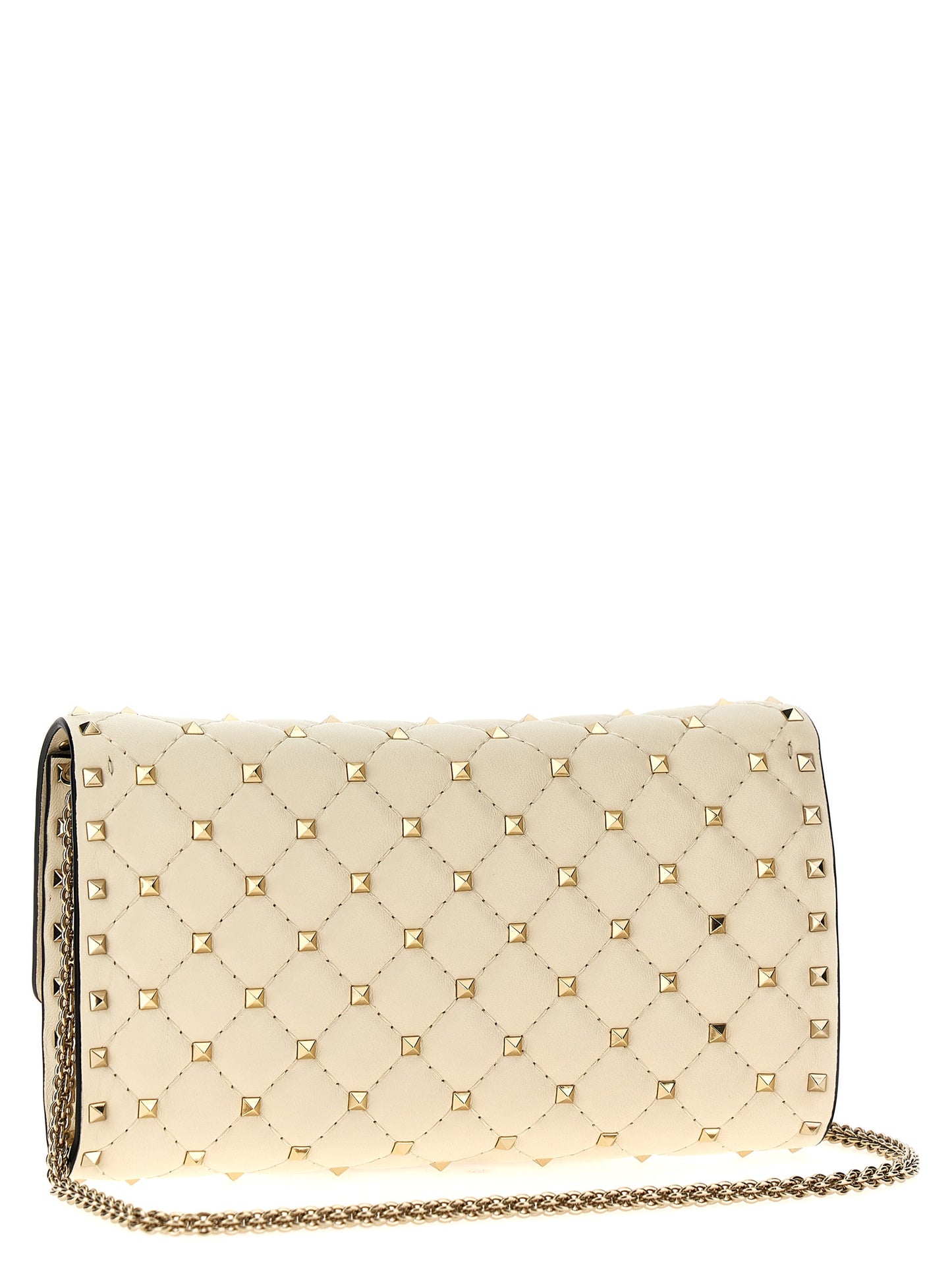 Quilted Shoulder Flap Bag by Valentino Garavani for women in lamb leather white features a distinguished silhouette, showcasing a secure flap and distinguished with versatile shoulder-strap for a distinguished finish.