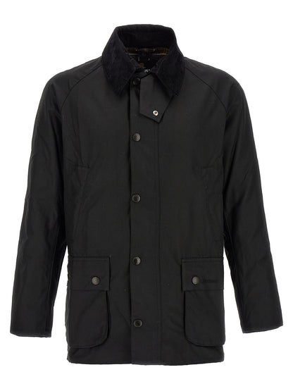Jacket by Barbour for men in cotton corduroy black presents a authentic silhouette, artfully detailed with a authentic and functional pockets for a premium authentic finish.