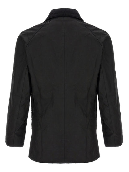 Jacket by Barbour for men in cotton corduroy black features a smart silhouette, perfectly accentuated by its unique and functional pockets for a smart finish.