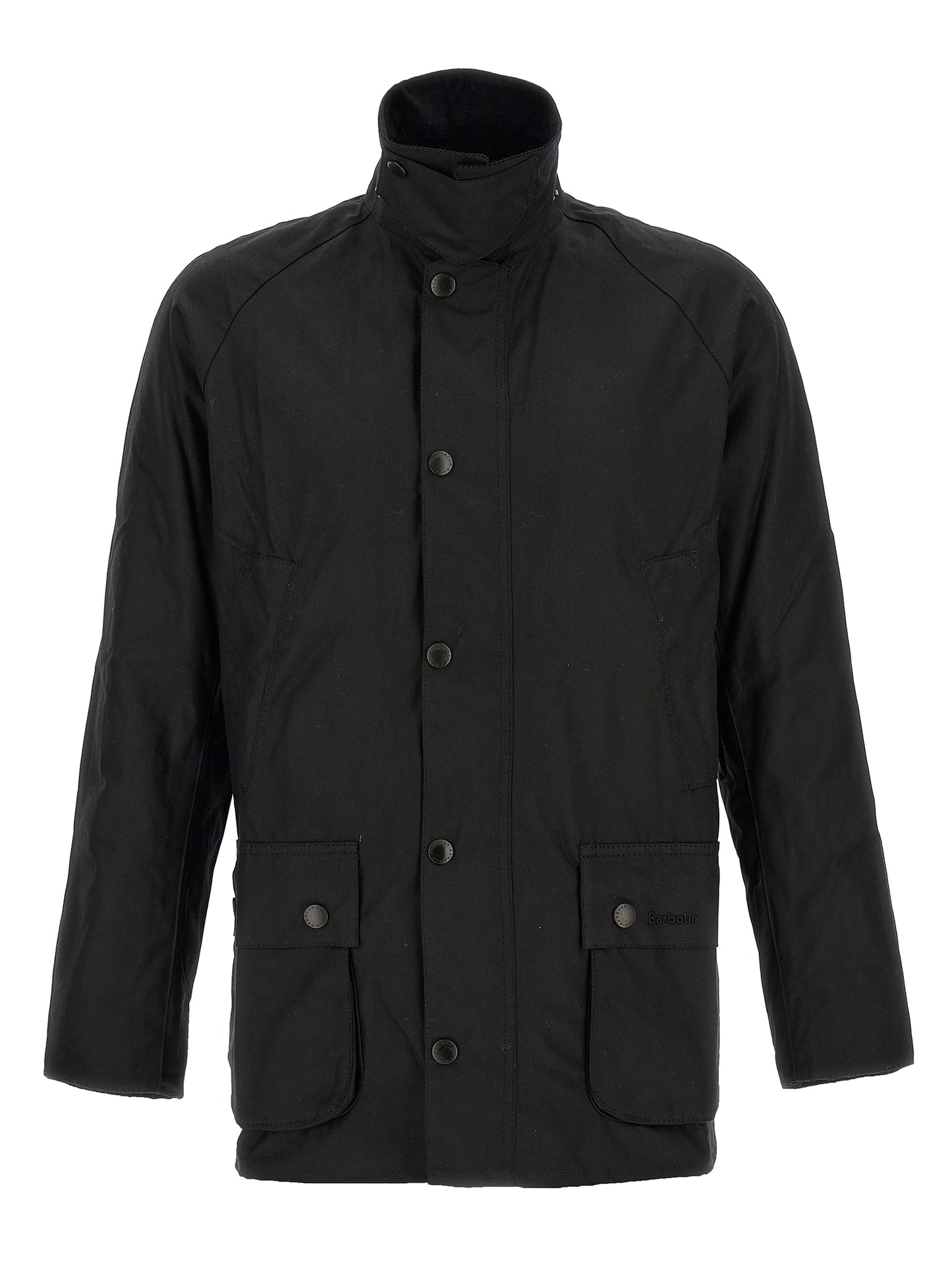 This Jacket by Barbour for men in cotton corduroy black showcases a magnificent silhouette, meticulously crafted with a distinctive and functional pockets for a magnificent finish.