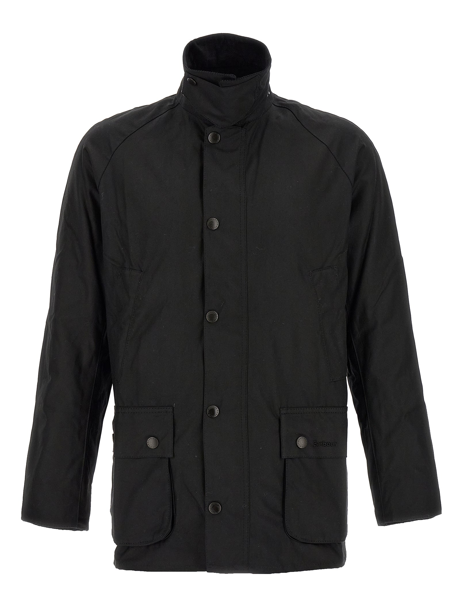 This Jacket by Barbour for men in cotton corduroy black showcases a magnificent silhouette, meticulously crafted with a distinctive and functional pockets for a magnificent finish.