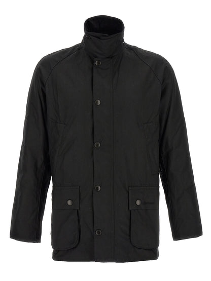 This Jacket by Barbour for men in cotton corduroy black showcases a magnificent silhouette, meticulously crafted with a distinctive and functional pockets for a magnificent finish.