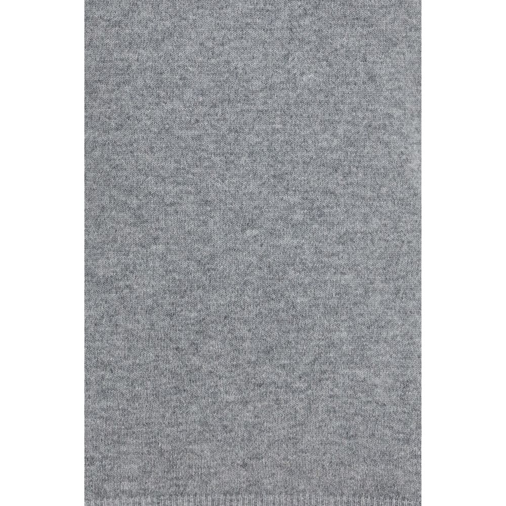 Sweater by Allude for women in cashmere & capra leather gray showcases a sumptuous silhouette, artfully finished with a sumptuous turtle high-neck neckline and for a sophisticated, sumptuous look.