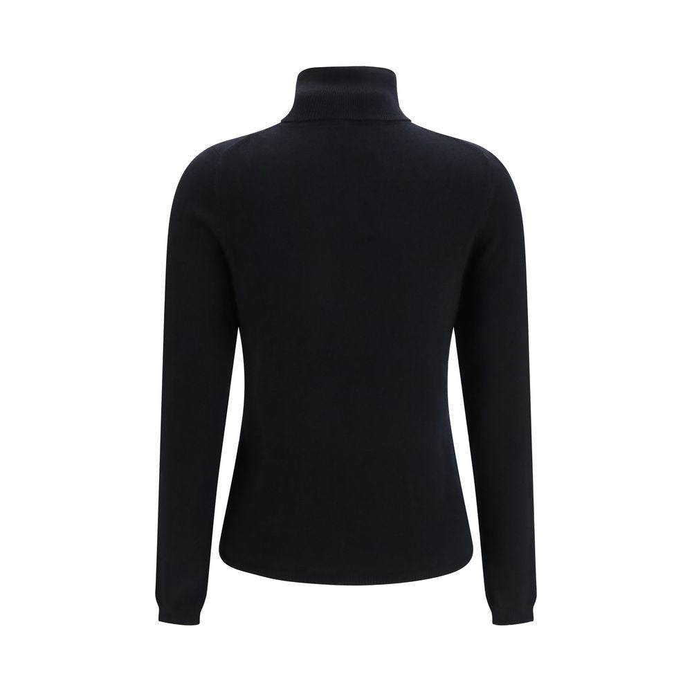 Sweater by Allude for women in cashmere & capra leather blue showcases a discreet silhouette, finished with a discreet turtle neckline and for a discreet look.
