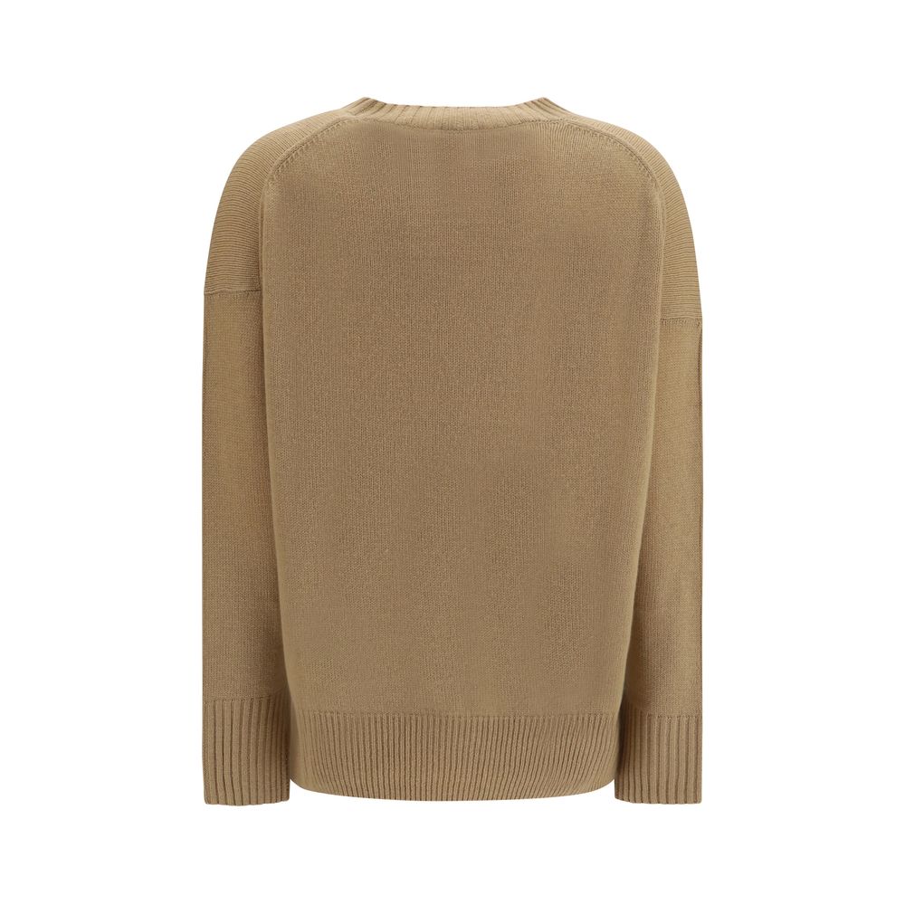Sweatshirt by Allude for women in cashmere & capra leather beige features an exquisite silhouette, showcasing and crew neckline details for a exquisite look.