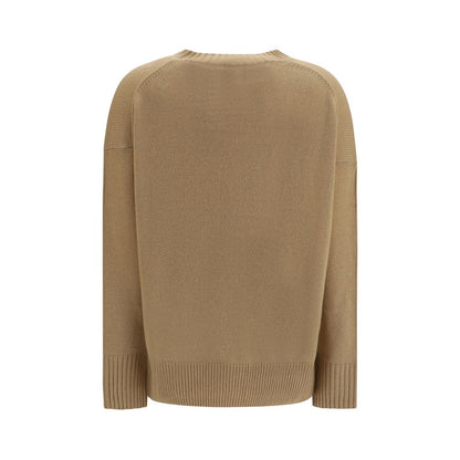 Sweatshirt by Allude for women in cashmere & capra leather beige features an exquisite silhouette, showcasing and crew neckline details for a exquisite look.