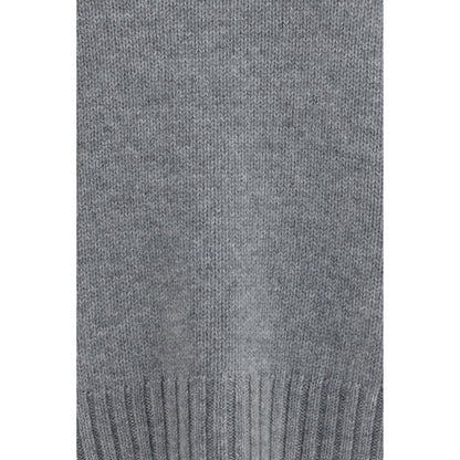 Sweater by Allude for women in cashmere & capra leather gray features an polished silhouette, showcasing refined and a sophisticated for a truly polished finish.