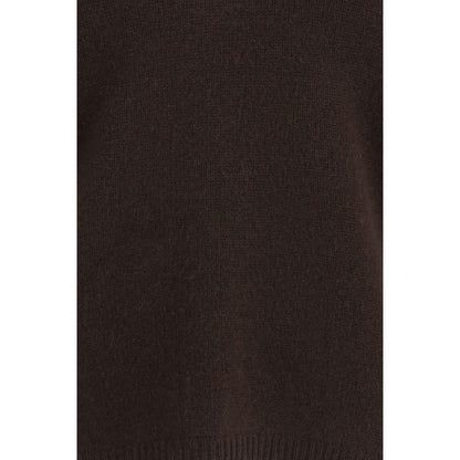 Sweater by Allude for women in cashmere & capra leather brown showcases an masterful silhouette, artfully detailed with a masterful and for a sophisticated, premium finish.
