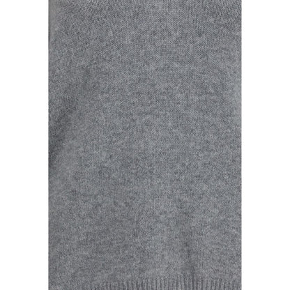 This Sweater by Allude for women in cashmere & capra leather gray presents a understated silhouette, featuring a sophisticated v-neck neckline and for a understated finish.