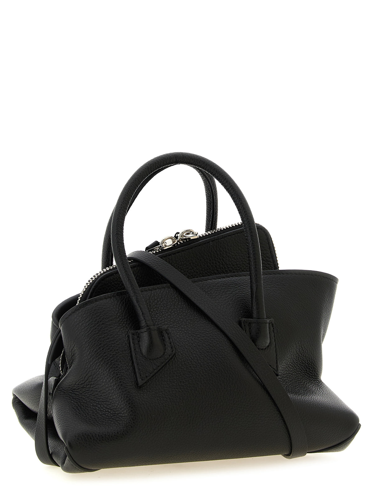 The Attico La Passeggiata Bos Taurus Leather Mini Handbag - Black