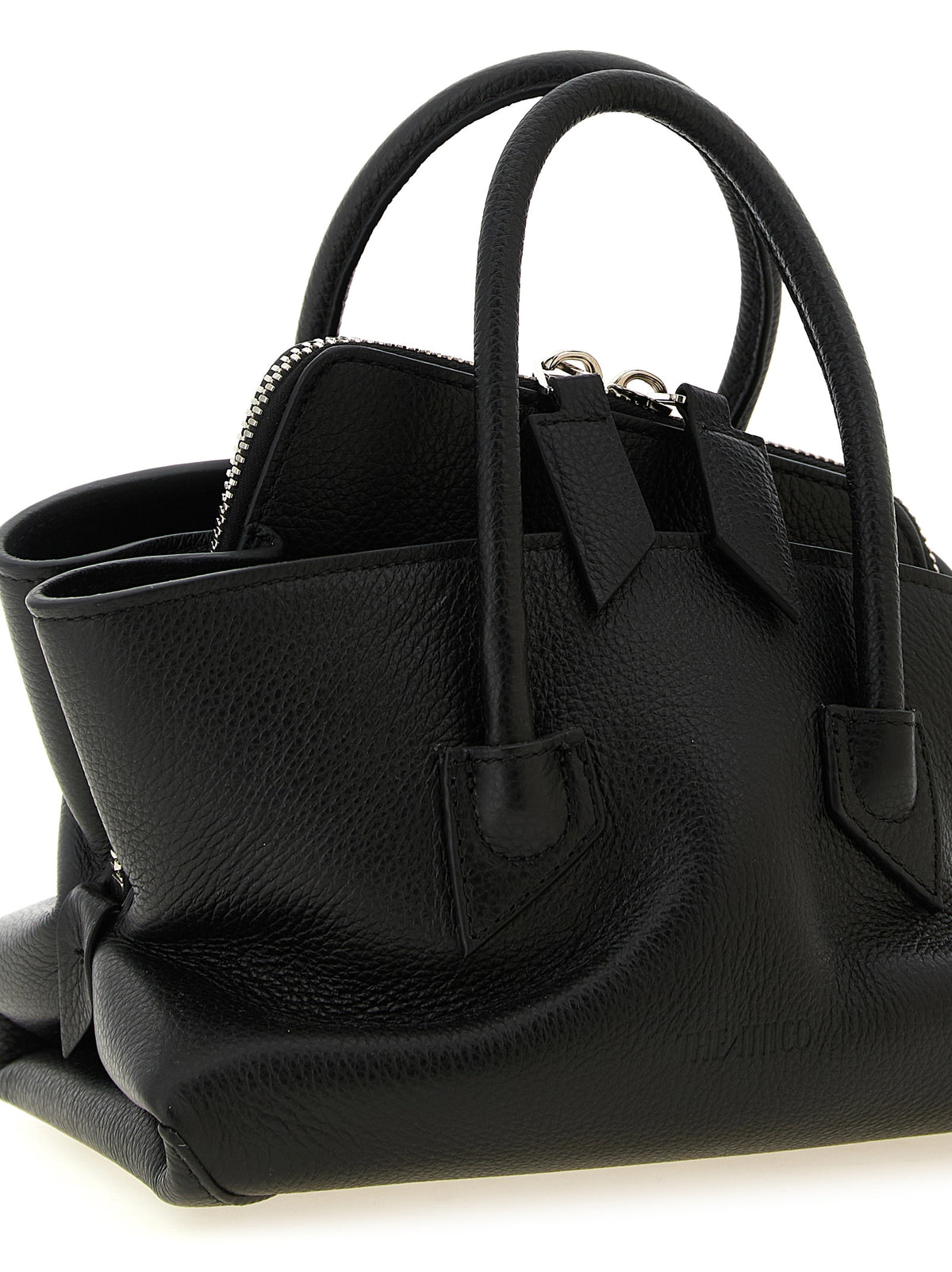 The Attico La Passeggiata Bos Taurus Leather Mini Handbag - Black