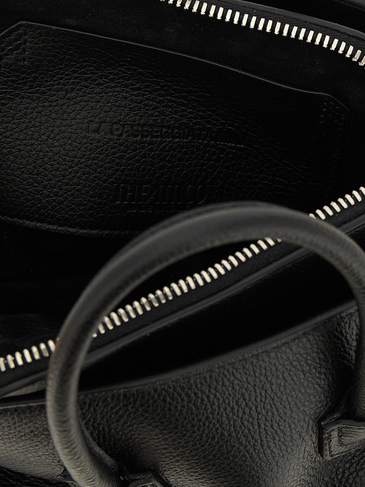 The Attico La Passeggiata Bos Taurus Leather Mini Handbag - Black