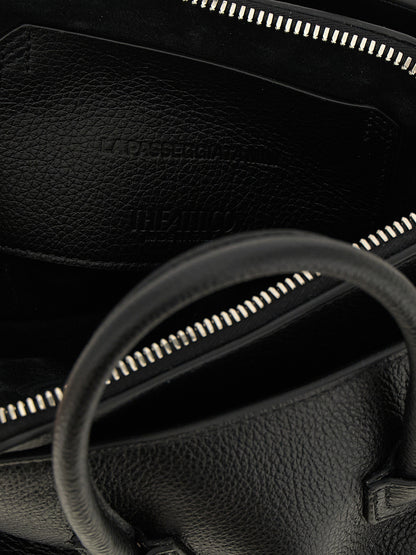The Attico La Passeggiata Bos Taurus Leather Mini Handbag - Black