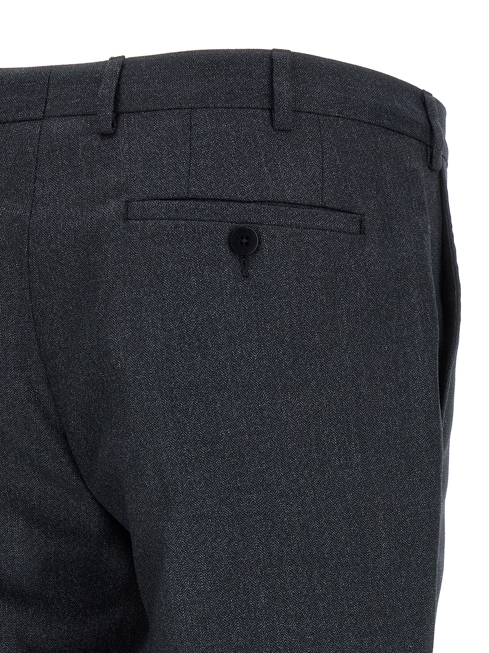Pant Suit by Pal Zileri for men in viscose & polyester dark-gray & gray showcases a sartorial silhouette, artfully detailed with a sophisticated and a sartorial straight-leg for a refined, high-fashion aesthetic.