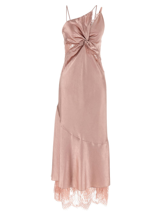 Dress by PINKO for women in acetate & satin multicolor & pink features an magnificent silhouette, artfully detailed with a magnificent and that flows into an magnificent long.