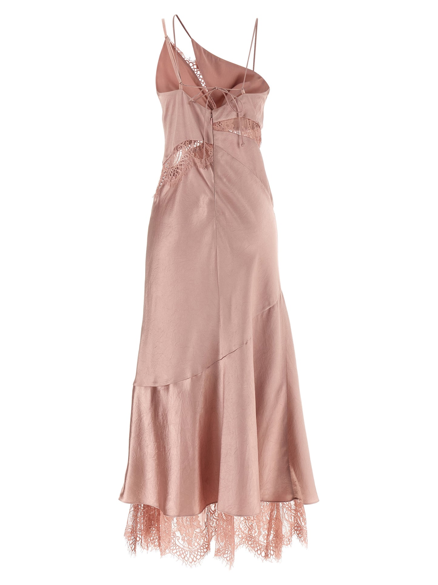 Dress by PINKO for women in acetate & satin multicolor & pink presents a sinuous silhouette, showcasing a sophisticated and detailed with a sinuous long for a refined finish.