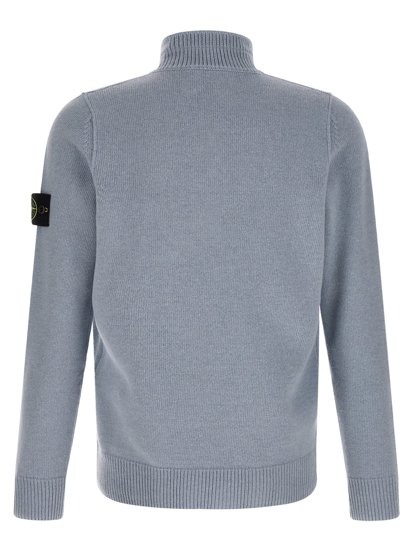 Stone Island Blue Virgin Wool Cardigan