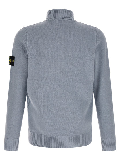 Stone Island Blue Virgin Wool Cardigan