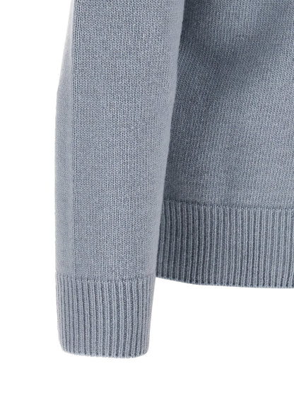 Stone Island Blue Virgin Wool Cardigan