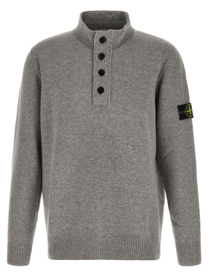 Stone Island Gray Virgin Wool Cardigan