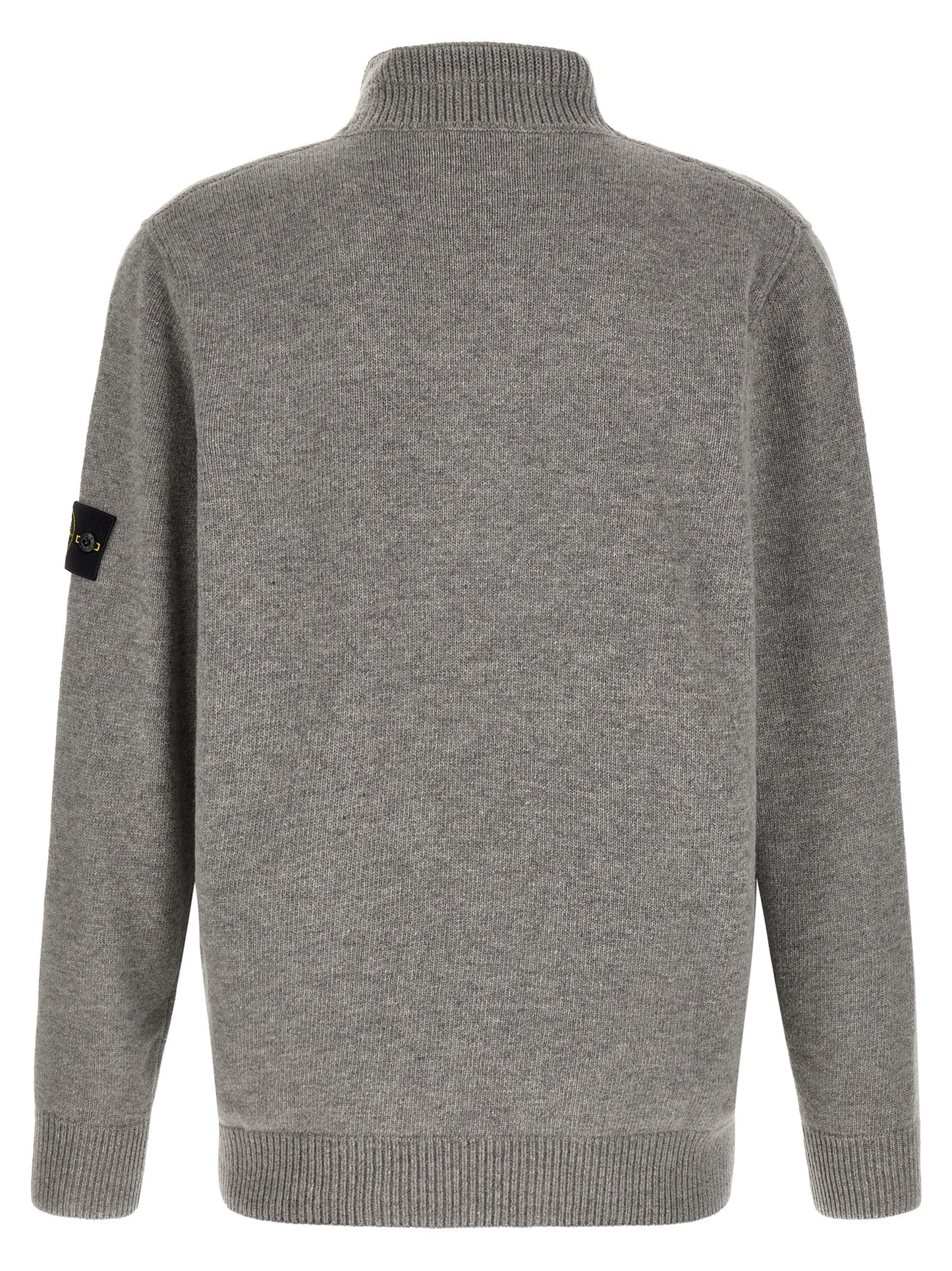 Stone Island Gray Virgin Wool Cardigan