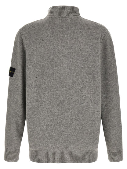 Stone Island Gray Virgin Wool Cardigan