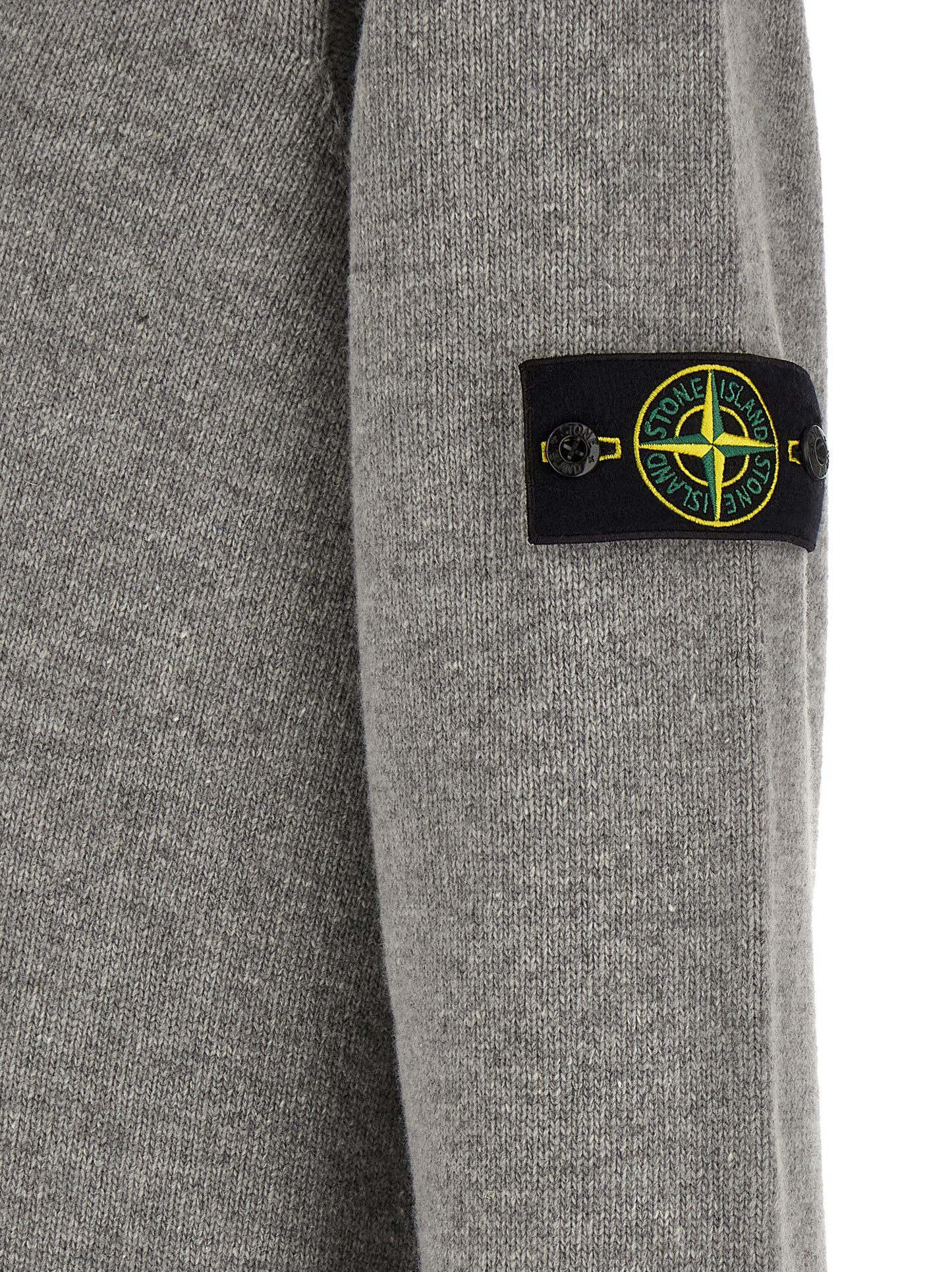 Stone Island Gray Virgin Wool Cardigan