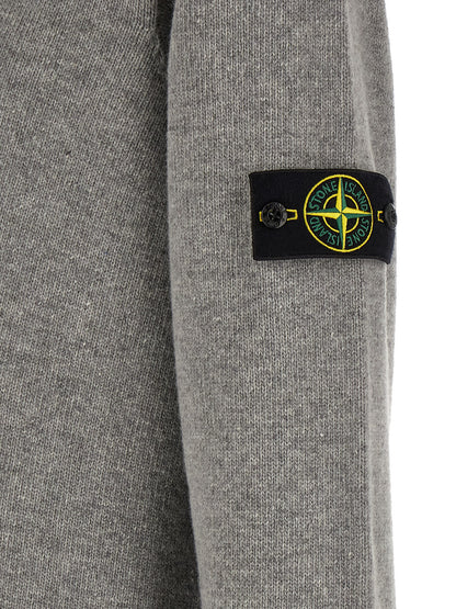 Stone Island Gray Virgin Wool Cardigan