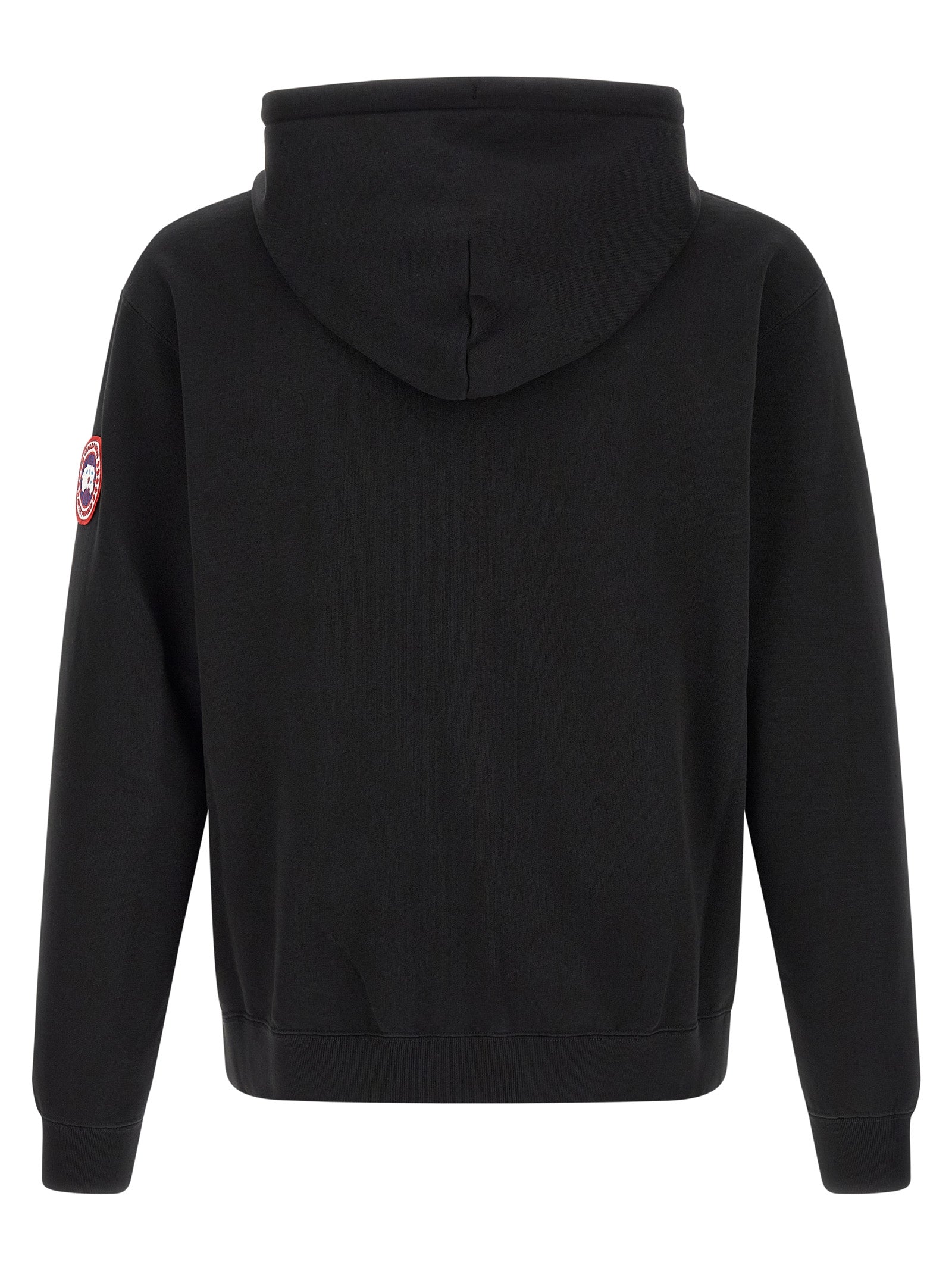 Sweatshirt Hoodie by Canada Goose for men in cotton terrycloth black & silver features an luminous silhouette, showcasing a sophisticated hooded split neckline and for a truly luminous look.