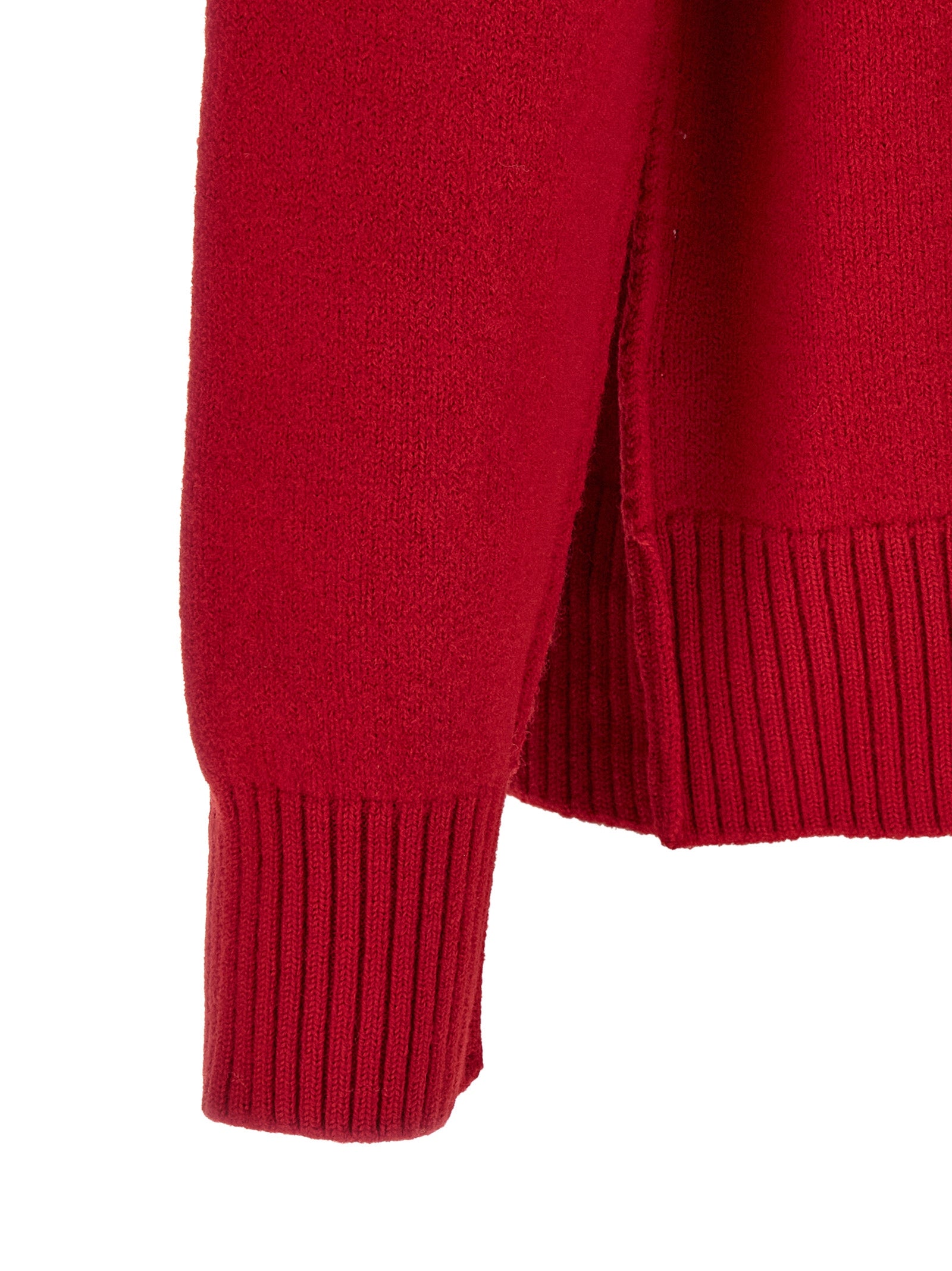 Cardigan by Ami Paris for men in merino wool multicolor, red & ruby showcases a luxurious silhouette, meticulously detailed with a sophisticated and for a refined finish.