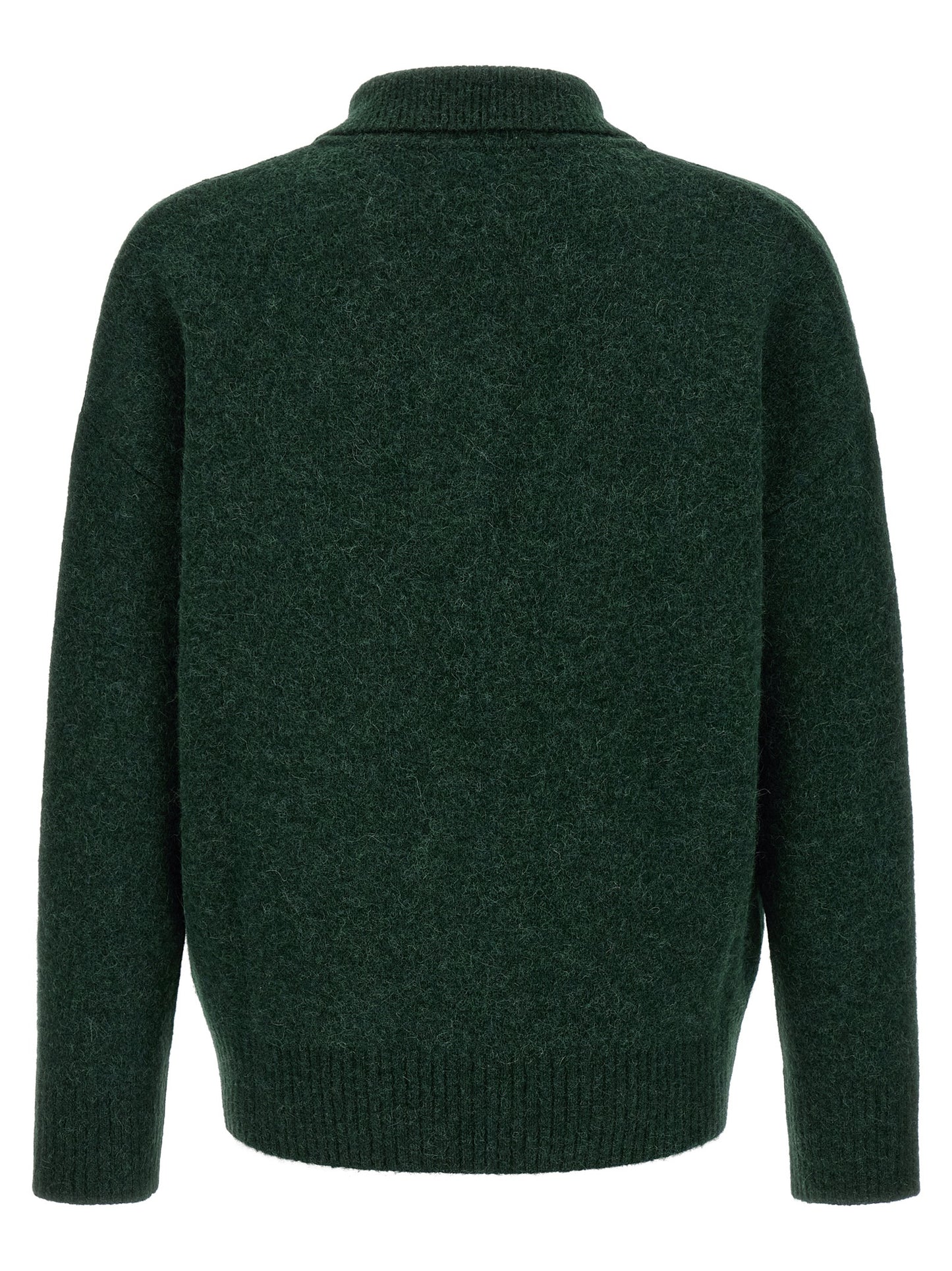 Polo Shirt by Ami Paris for men in polyamide leather & alpaca wool bicolour, green & signature showcases a enviable silhouette, featuring a refined and for a enviable finish.