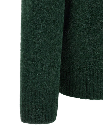 Polo Shirt by Ami Paris for men in polyamide leather & alpaca wool bicolour, green & signature presents a crisp silhouette, artfully detailed with a crisp and crisp .